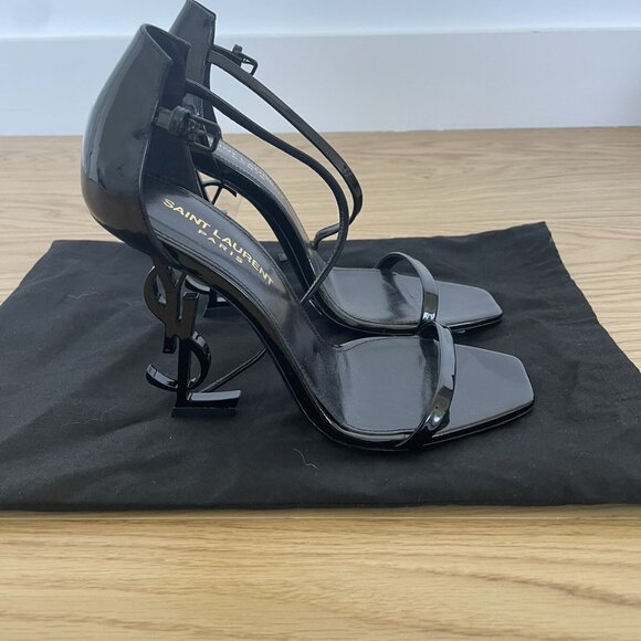 Saint Laurent Black Opyum Pumps Sandals Ankle Strap Shoes - Picture 8 of 12